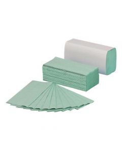 5 STAR FACILITIES HAND TOWELS 1 PLY Z-FOLD 250 TOWELS PER SLEEVE GREEN [PACK 12 SLEEVES]