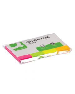 Q-CONNECT QUICK TABS 20 X 50MM NEON (PACK OF 200 TABS) KF01226