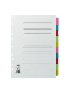 CONCORD DIVIDER 10-PART A4 MULTICOLOURED TABS WITH CONTENTS 72098/PJ20