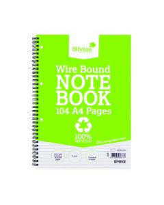 SILVINE EVERYDAY RECYCLED WIREBOUND NOTEBOOK A4 (PACK OF 12) TWRE80
