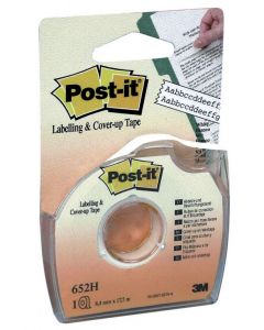 POST-IT COVER UP AND LABELLING TAPE 8.4MMX17.7M LOW TACK 652H (PACK OF 1)