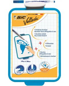 BIC VELLEDA DRYWIPE BOARD BLUE 190X260MM (PORTABLE AND DOUBLE SIDED WITH HOLES FOR HANGING) 841360