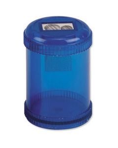 5 STAR OFFICE PENCIL SHARPENER PLASTIC CANISTER TWO HOLE MAX. DIAMETER 8/11MM BLUE [PACK 10]