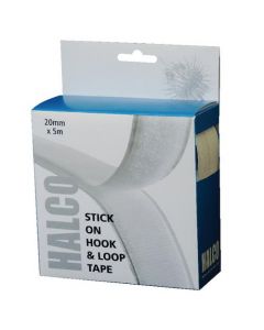 HALCO STICK ON HOOK AND LOOP ROLL 20MM X 5M 20AWHL5 (PACK OF 1)
