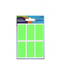 AVERY PACKETS OF LABELS RECTANGULAR 50X25MM NEON GREEN REF 32-221 [10X36 LABELS]