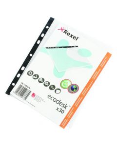 REXEL ECODESK RECYCLED FILING POCKET A5 (PACK OF 30 POCKETS) 2102579