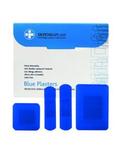 RELIANCE MEDICAL DEPENDAPLAST BLUE PLASTERS ASSORTED (PACK OF 100) 546