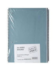 BLUE BOUND A4 SPIRAL PAD 80 LEAF (PACK OF 12) WX01072