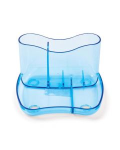 DESK ORGANISER 4 COMPARTMENTS 93MM HIGH ICE BLUE