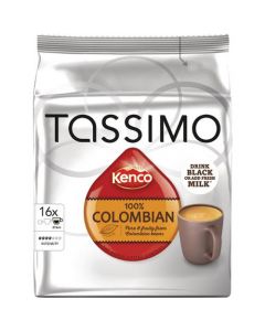 TASSIMO KENCO 100% COLUMBIAN COFFEE 136G CAPSULES (5 PACKS OF 16) 712864