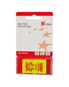 5 STAR OFFICE SIGN HERE INDEX FLAGS TAB WITH RED ARROW 46X25MM 10 WALLETS OF 50 FLAGS [PACK OF 500 FLAGS]