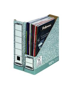 FELLOWES BANKERS BOX PREM MAGAZINE FILE GREY/WHITE (PACK OF 10) 186004