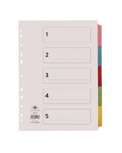 CONCORD DIVIDER 5-PART A4 MULTICOLOURED TABS WITH CONTENTS 71198/PJ11