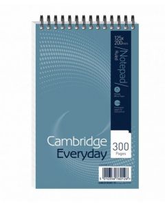 CAMBRIDGE EVERYDAY RULED WIREBOUND NOTEBOOK 300 PAGES 125 X 200MM (PACK OF 5) 846200083