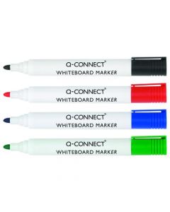 Q-CONNECT DRYWIPE MARKER PEN ASSORTED (PACK OF 4) KF26038