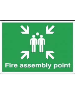 SAFETY SIGN FIRE ASSEMBLY POINT A2 PVC FR04548R  (PACK OF 1)