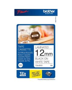BROTHER TZE231 12MMX4M BLACK ON WHITE LABELLING TAPE REF ZTZE231TWINU1 [PACK 2]