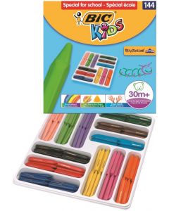 BIC KIDS PLASTIDECOR TRIANGLE CRAYONS ASSORTED (PACK OF 144) 887833