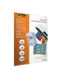 FELLOWES ADMIRE EASYFOLD A4 LAMINATING POUCHES (PACK OF 25) 5601901