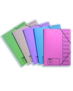 CONCORD 9-PART FILE FOOLSCAP ELASTICATED ASSORTED (PACK OF 10 FILES) 19099