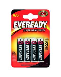 EVEREADY SUPER HEAVY DUTY AA BATTERIES (PACK OF 4) R6B4UP