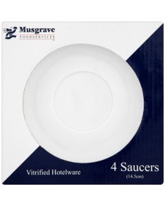 SAUCERS FOR STACKING CUPS PLAIN WHITE (PACK OF 4 SAUCERS)