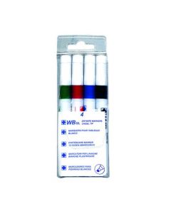 ASSORTED WHITEBOARD MARKERS CHISEL TIP (PACK OF 4) WX26038