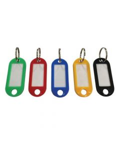 5 STAR FACILITIES KEY HANGER FOB LABEL 50X22MM ASSORTED [PACK 20]