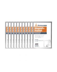 ANNOUNCE MAGNETIC FRAME A4 SILVER (PACK OF 10) AA01842