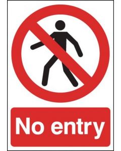 WARNING SIGN NO ENTRY A5 PVC ML01751R (PACK OF 1)