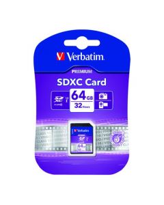 Verbatim Premium SDXC Memory Card Class 10 UHS-I U1 64GB 44024
