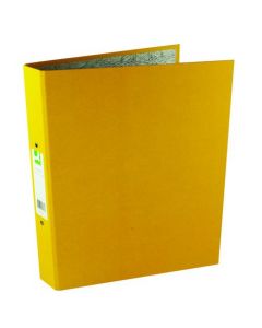 Q-CONNECT 2 RING 25MM PAPER OVER BOARD YELLOW A4 BINDER (PACK OF 10 BINDERS) KF01473