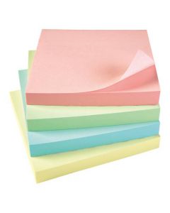 5 STAR OFFICE RE-MOVE NOTES REPOSITIONABLE PASTEL PAD OF 100 SHEETS 76X76MM ASSORTED [PACK 12]