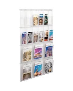 HELIT PLACATIV WALL DISPLAY 18 POCKETS CLEAR H6812302
