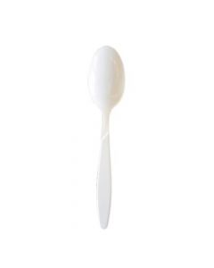 HEAVY DUTY PLASTIC TABLESPOONS 155MM WHITE (PACK OF 100 SPOONS) 183WHBAG