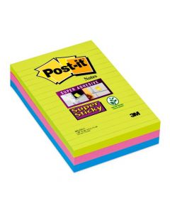 POST-IT NOTES SUPER STICKY 101X152MM LINED ULTRA (PACK OF 3) 660-3SSUC