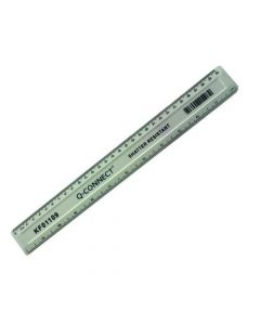 Q-CONNECT RULER SHATTERPROOF 300MM WHITE (FEATURES INCHES ON ONE SIDE AND CM/MM ON THE OTHER)KF01109 (PACK OF 1)