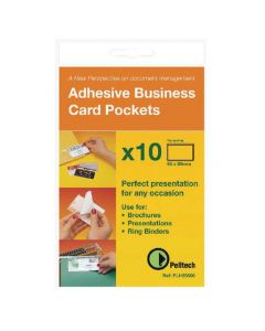 PELLTECH BUSINESS CARD POCKETS TOP OPENING 95X60MM (PACK OF 100 POCKETS) PLH10141