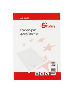 5 STAR OFFICE ANALYSIS PAD QUERY/ANSWER 53 WEEKS A4 WHITE (PACK OF 1)