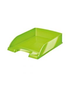 LEITZ WOW LETTER TRAY STACKABLE GLOSSY GREEN REF 52263054  (PACK OF 1)