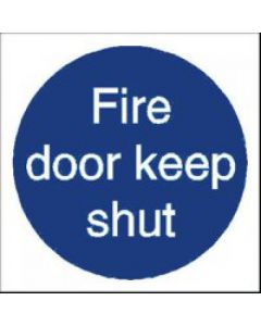 SAFETY SIGN FIRE DOOR KEEP SHUT 100X100MM SELF-ADHESIVE (PACK OF 5) KM14AS  (PACK OF 5)