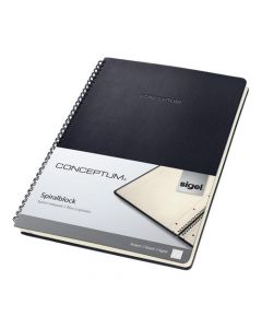 SIGEL CONCEPTUM NOTEBOOK HARD COVER LINED 4-HOLE MICRO PERFORATED 160 PAGES BLACK REF CO821 (PACK OF 1)
