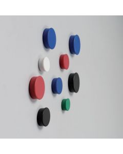NOBO ROUND PLASTIC COVERED MAGNETS 20MM ASSORTED REF 1901016 [PACK 10]