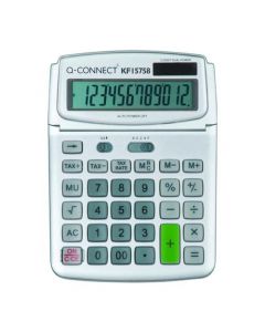 Q-CONNECT LARGE TABLE TOP 12 DIGIT CALCULATOR GREY KF15758