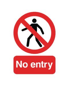 WARNING SIGN NO ENTRY A5 SELF-ADHESIVE ML01751S (PACK OF 1)