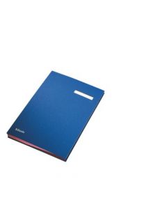 SIGNATURE BOOK 20 COMPARTMENTS DURABLE BLOTTING CARD 340X240MM BLUE (PACK OF 1)