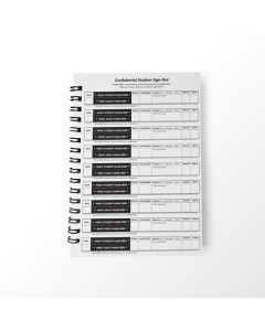 GDPR COMPLIANT - OGHAM STUDENTS CONFIDENTIAL  SIGN-OUT BOOK. 400 SIGN-IN'S PER BOOK.