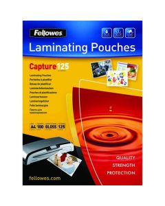 FELLOWES A4 CAPTURE LAMINATING POUCH 250 MICRON (PACK OF 100) 55307401