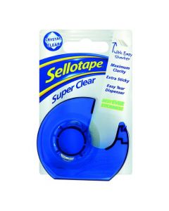SELLOTAPE SUPER CLEAR TAPE AND DISPENSER 18MMX15M (PACK OF 7) 1766006