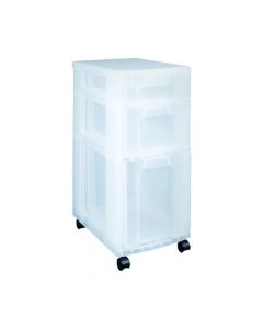 REALLY USEFUL PLASTIC STORAGE TOWER 3 DRAWERS CLEAR 7L/12L/25L DT1019
